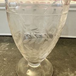 Beautiful Vintage Etched Glass Water Goblet Set Of Six