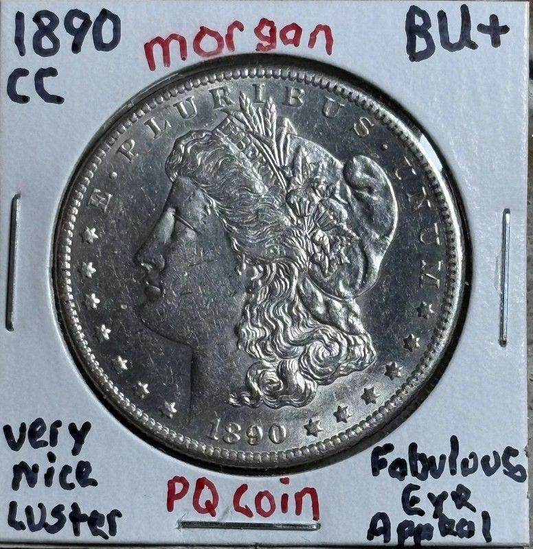 1890-CC Morgan Silver Dollar BU+🔥Fabulous Eye Appeal🔥Very Nice Luster🔥