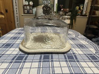 GG Collection Ceramic And Glass Extra Large Pastry Cake Keeper 