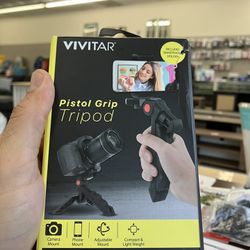 Vivitar Pistol Grip Portable Mini Tabletop Tripod for Video Vlog Stream Photography with Slip Resistant Grip