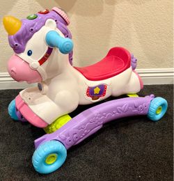 Toddler Unicorn Rock and Wheel Cart