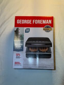 GEORGE FOREMAN GRS040 2-Serving Classic Plate Electric Indoor Grill & Panini -Bk