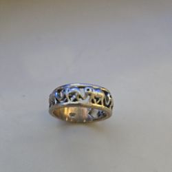 Costume Silver Elephant Design Ring 