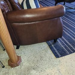 Natuzzi Brown Leather Long Sofa Used