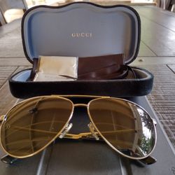 Gucci GG0137S 003 Gunmetal/Green Oval Men's Sunglasses