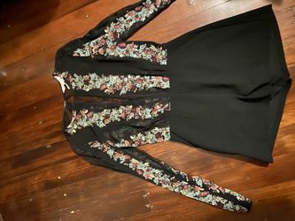 BCBG Sheer Lace And Floral Romper
