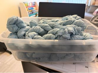 Light blue cheesecloth runner (15)