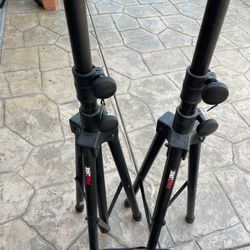 2 On-Stage Heavy Duty Pro Grade All-Aluminum Speaker Stand Pack Good Condition 