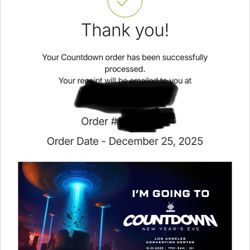 2 Tickets To Countdown