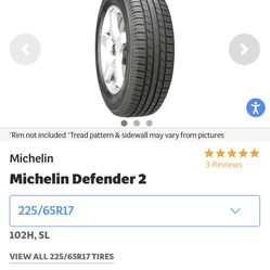 (4) New 225/65/17 Tires, Steel Wheels, TPMS Sensors 