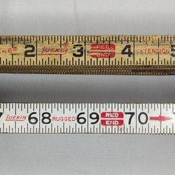 Vintage Lufkin 1066F 6 Ft. Red End Rugged Folding Rulers Lot of 2