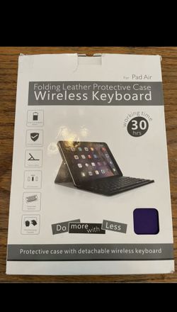 New Keyboard & Purple Trifold Stand Case For iPad Air 1 & 2