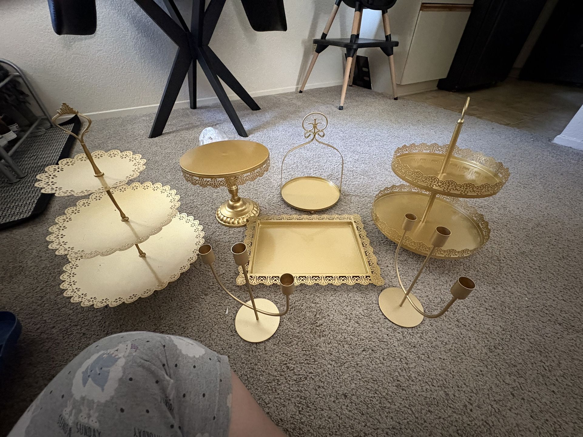 5 Piece Cake Stands Metal Set