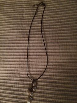 Pearl Cluster (5) Pendant on Brown Cord