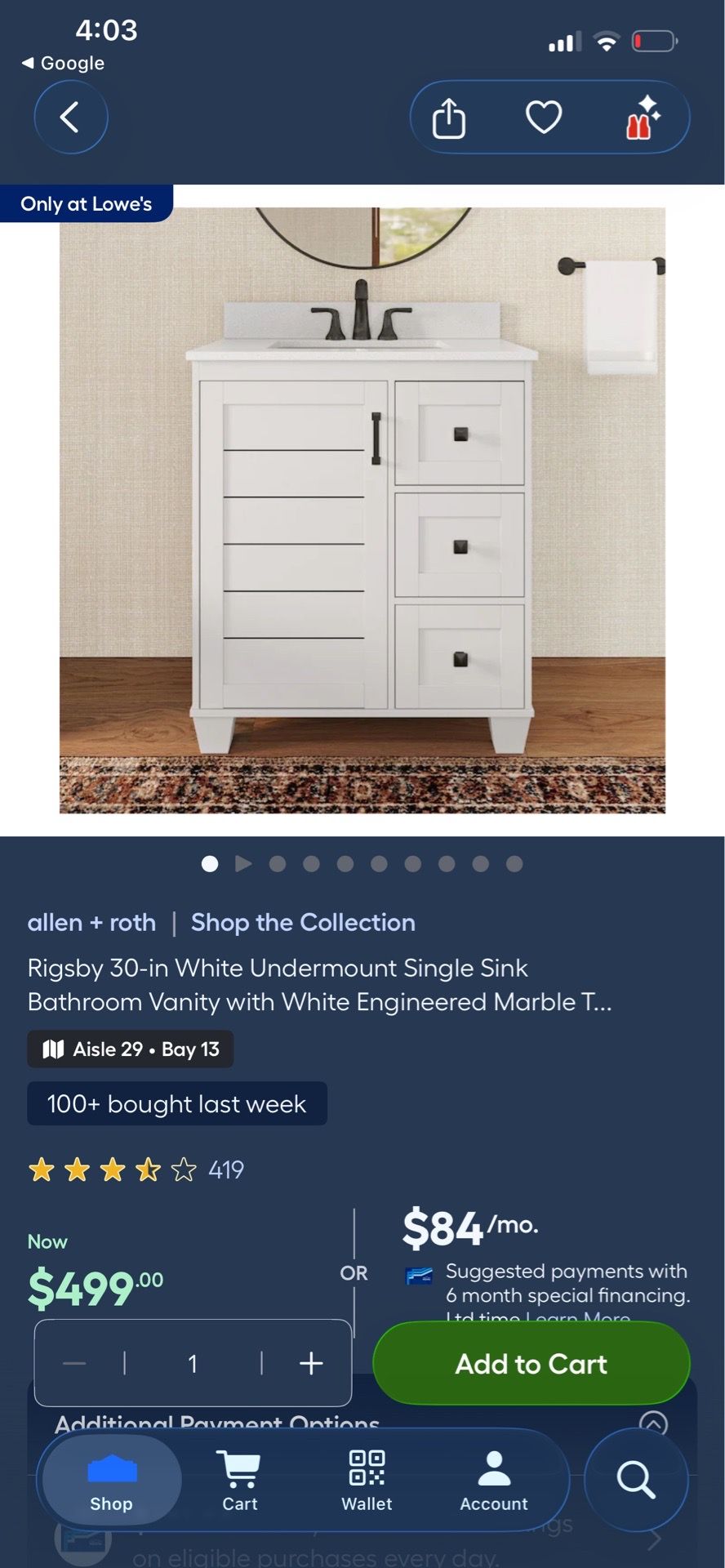 30 inch marble vanity