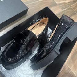 WORE ONCE ! in packaging originally $195. Black patent leather Coach loafers  size 9.5 women.