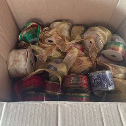 Box Of Beautiful Ribbons, Lots Of Different Styles & Colors (25) $8