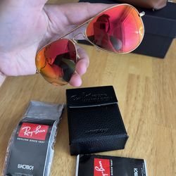 Authentic Folding Ray band Aviator Sunglasses