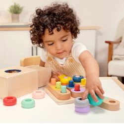 Kiwico Montessori Wood Toys Sorting Color Games