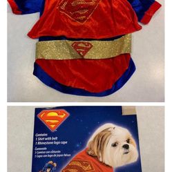 Superman Dog Costume, Size Medium 