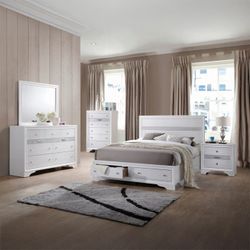 4pc Queen Size Bed Dresser Mirror Nightstand $899