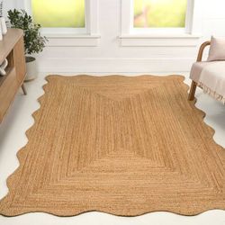 Seaside Cottage Scallop Edge Jute Natural Area Rug
