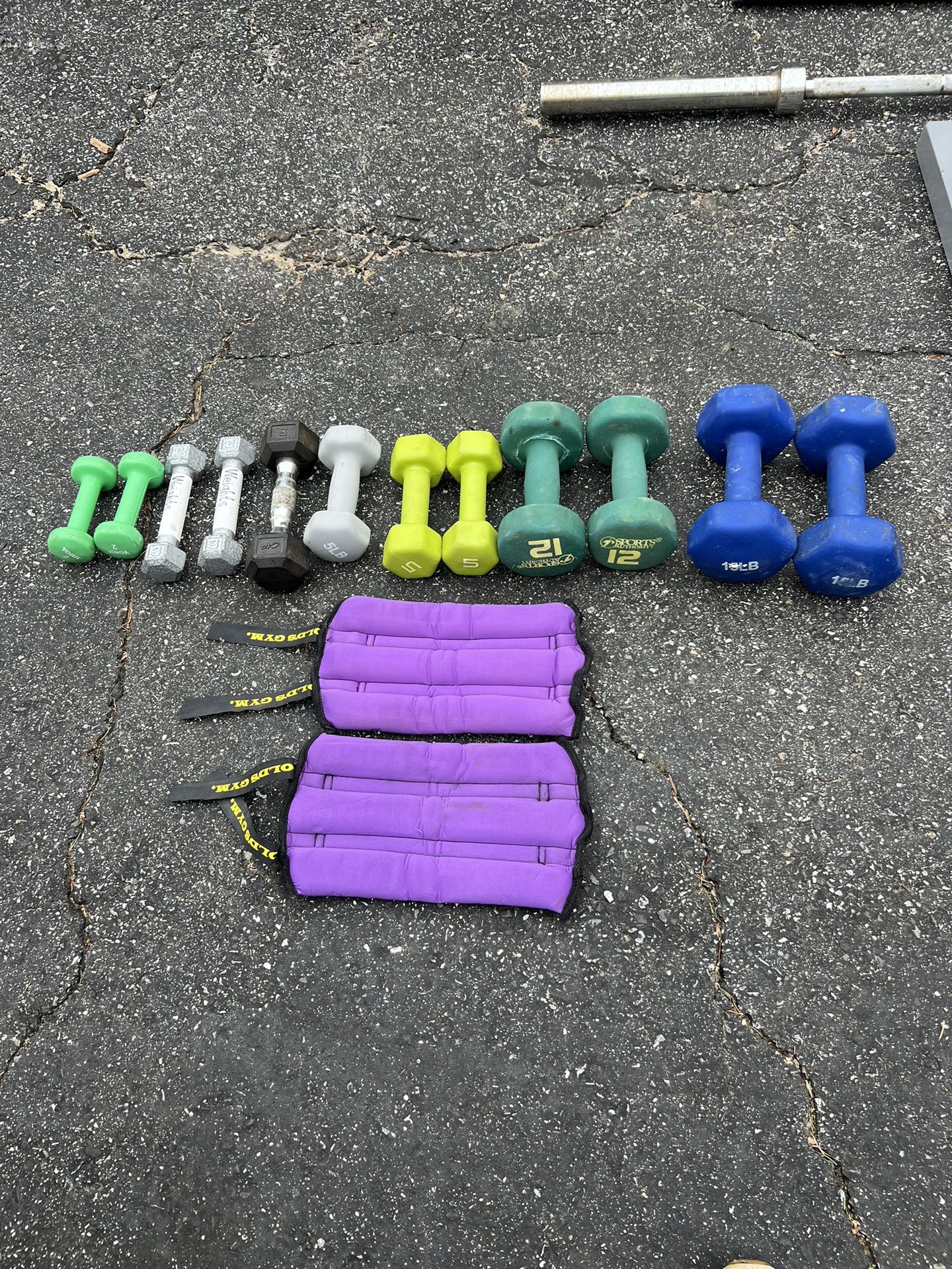 dumbbells and weights