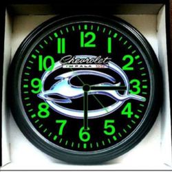 Chevy Chevrolet Impala SS Glow In The Dark Wall Clock New! 