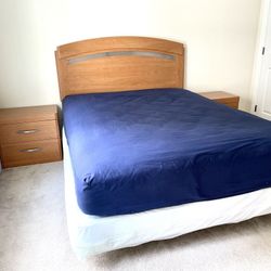 Queen Bedroom Set 2 Nightstands And Dresser With Mirror 