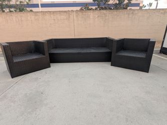 3-Piece Outdoor Wicker Patio Sofa Set
