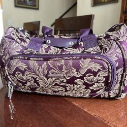 Pierre Cardin carry-on, baggage outside pockets, red and gold