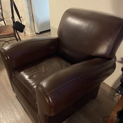 Brown Leather Chair (Two Chairs Available) 