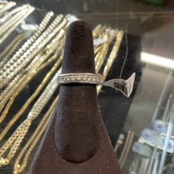 14KT White Gold Band W/ Natural Diamonds 33989-2