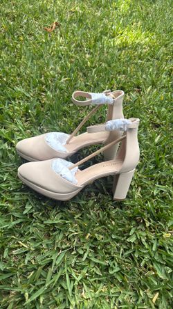 Women's High Heel Ankle Strap Closed Toe Chunky Wedding Pumps Shoes