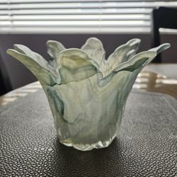 Murano Style Blown Glass Candle Holder 