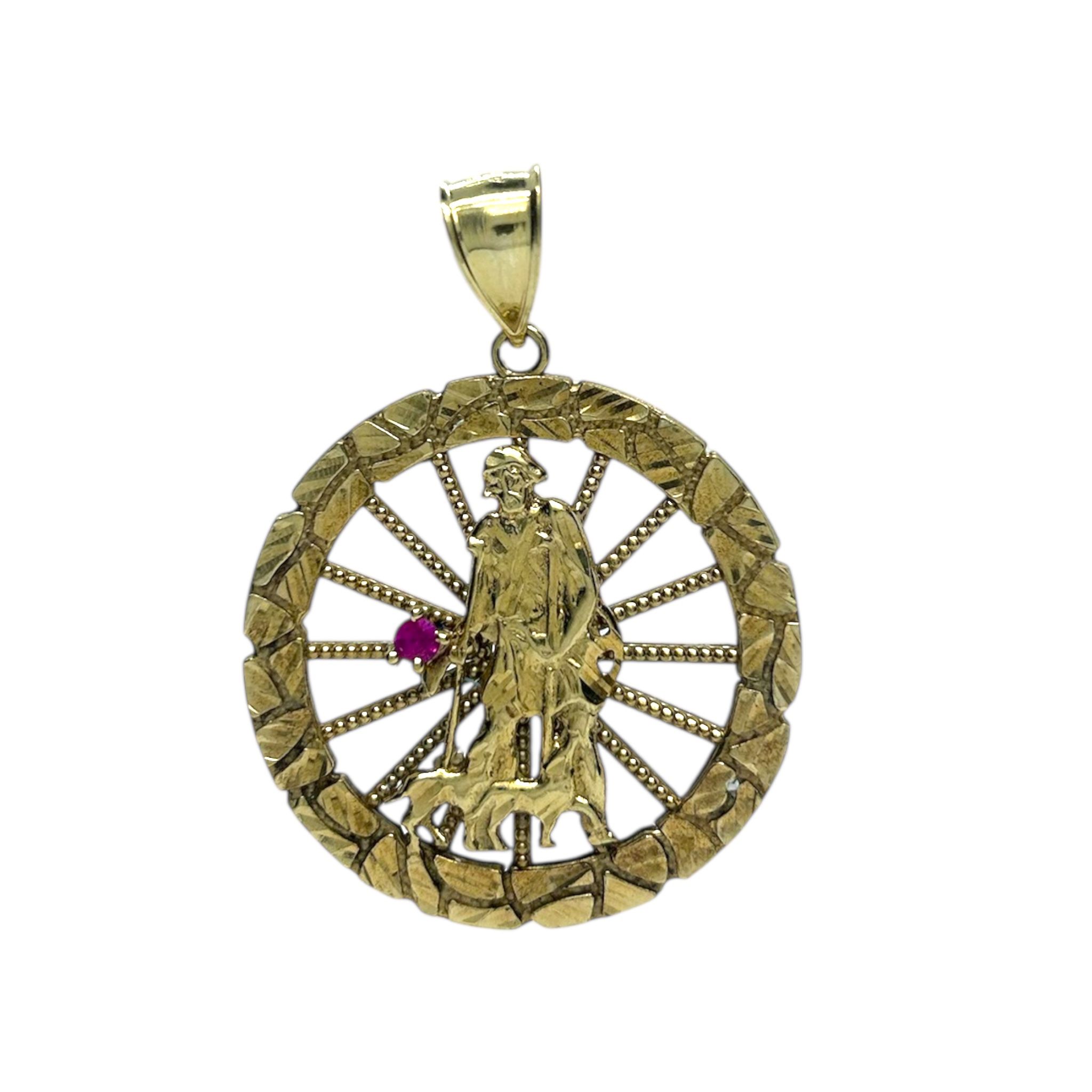 Pendant Yellow Gold 10k. San Lazaro