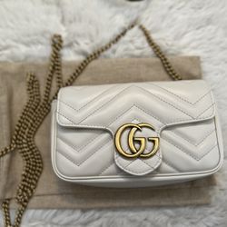 Buy GUCCI GG MARMONT WHITE COLOR MATELASSÉ SLING BAG (WITH BOX