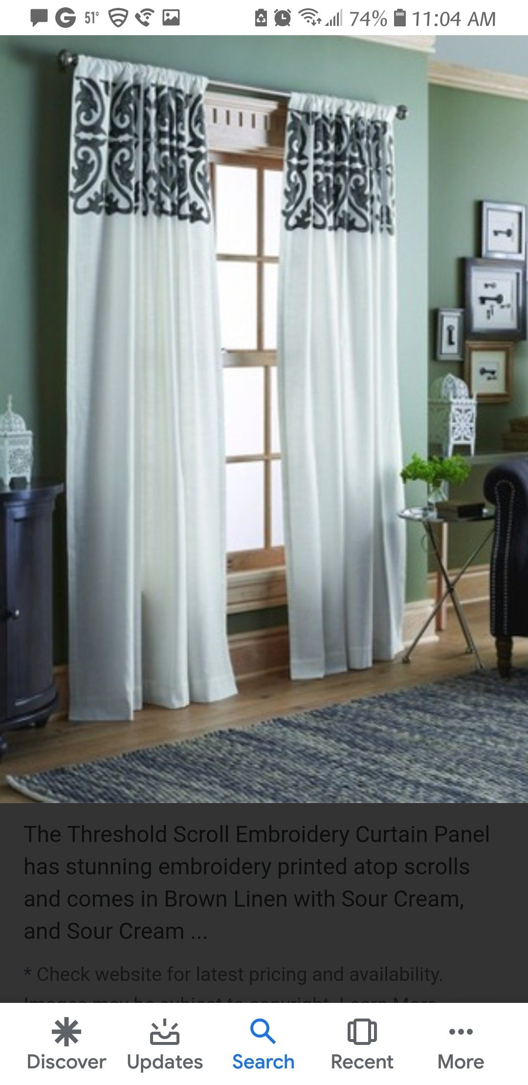 Threshold For Target Curtain Panels Set Of 2 For Sale In Oakland