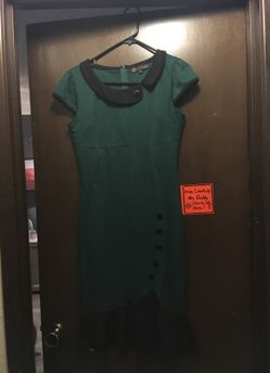 Green and black dress