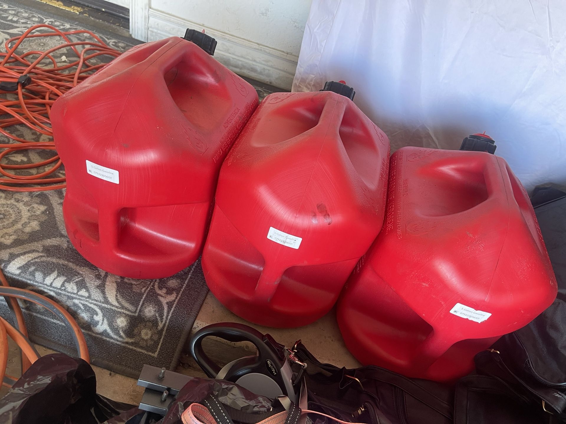5 Gallon Gas Jugs X3