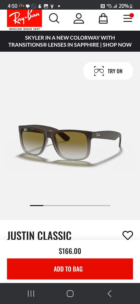 Rayban Justin Classic Sunglasses Matte Brown