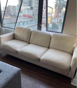 Cream suede couch