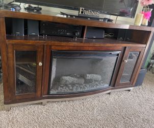 Tv center w fireplace