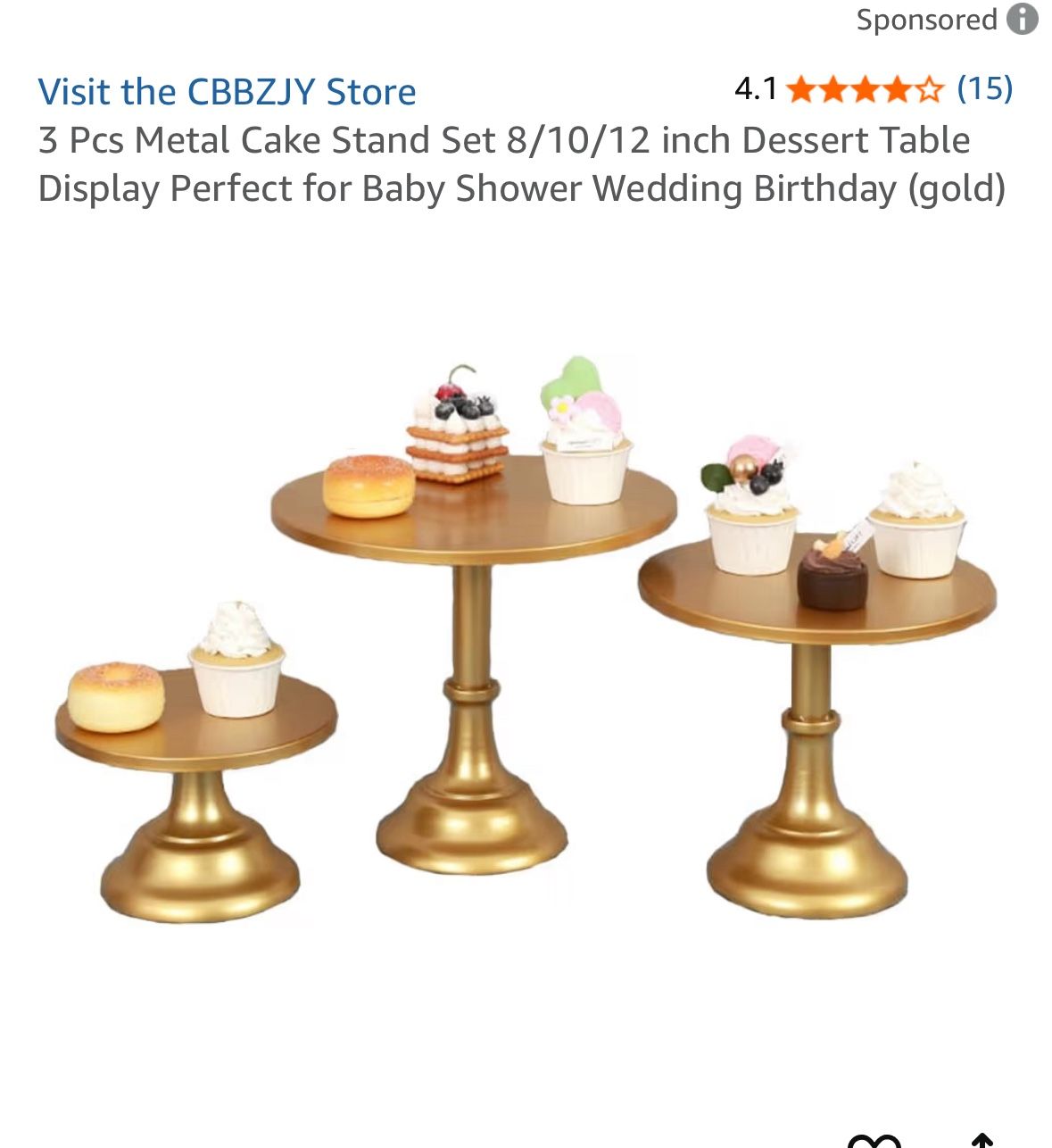 3 Tiered Gold Metal Dessert Stands