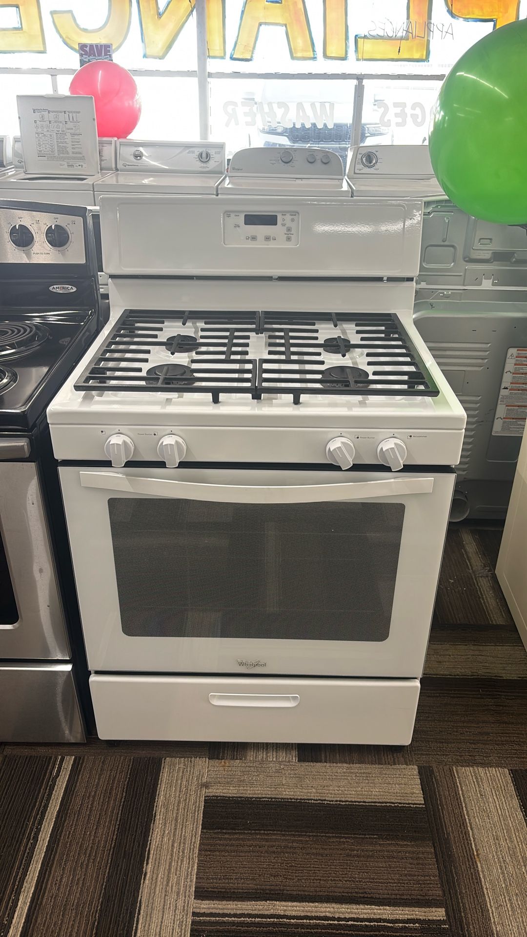Gas Stove, White Whirlpool