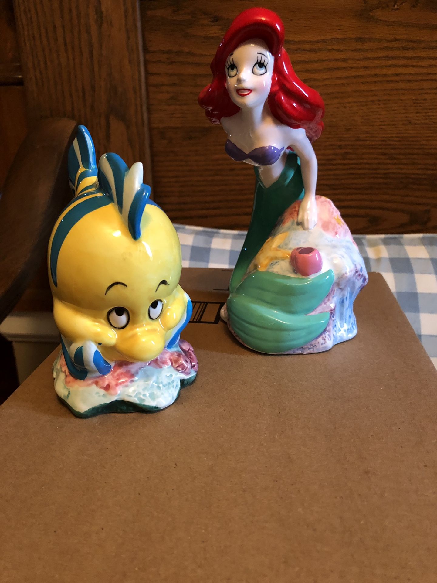 Little mermaid and flounder figurine