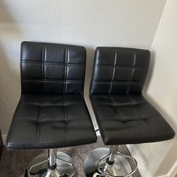2 Black Bar Stools