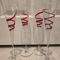 4 Glass Champagne Flutes
