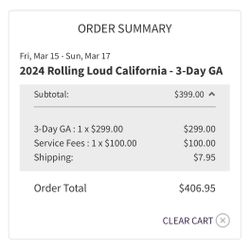 Rolling loud 3 DAY GA