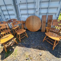 Table, Leaf, and Chair Set (6) 